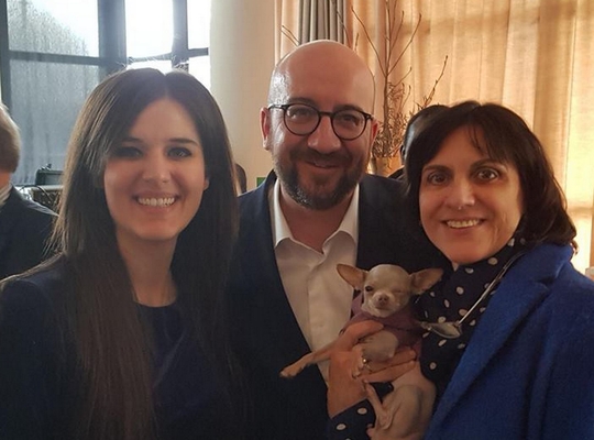 Yoleen van Camp met Charles Michel Yoleen van Camp met Charles Michel