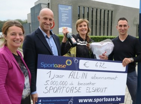 5 miljoenste bezoeker Sportoase Elshout